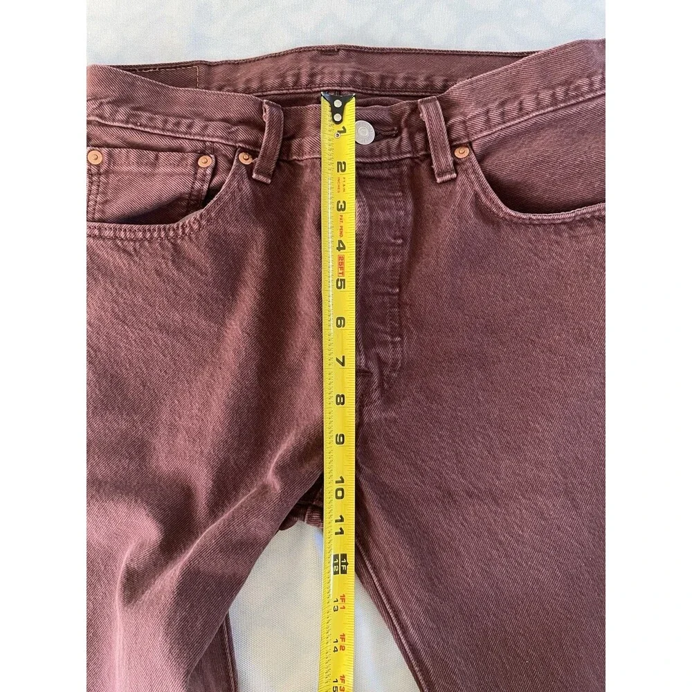 Levi's 501 Mens Original Fit Straight Leg Button Fly Jeans 32x29 ChocoBrown NWOT